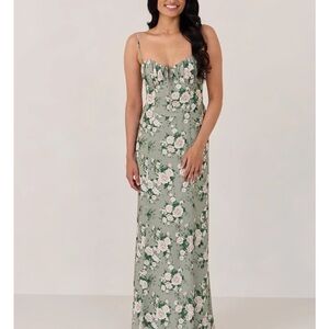 Linden Dress - Ivy Floral Green Maxi